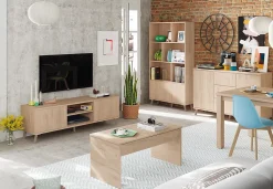 Bibliothèque de 2 portes coloris effet bois - Hauteur 180 x Longueur 100 x Profondeur 30 cm