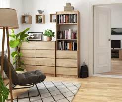 Bibliothèque de bureau AKORD R60 Chêne Sonoma 60 cm 3 tiroirs façade Chêne Sonoma 3 étagères 60x35x180 cm