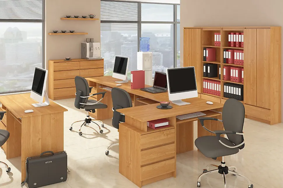Bibliothèque de bureau AKORD R60 Aulne 60 cm 1 tiroir façade Aulne 4 étagères 60x35x180 cm