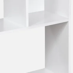 Bibliothèque design asymétrique Pieter 5 étagères. 10 compartiments de rangement. 83x23x173cm