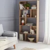 Bibliothèque design asymétrique Pieter 5 étagères. 10 compartiments de rangement. 83x23x173cm