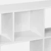 Bibliothèque design asymétrique blanche. Pieter. 3 étagères. 12 compartiments de rangement