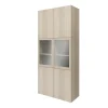 Bibliothèque effet chêne avec 2 portes vitrées GoodHome Atomia H. 225 x L. 100 x P. 47 cm