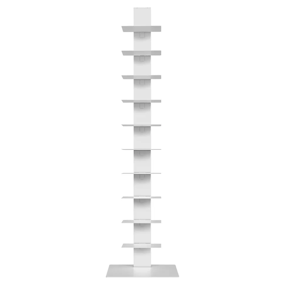 Bibliothèque Eksjö acier 150 x 39 x 39 cm blanc en.casa