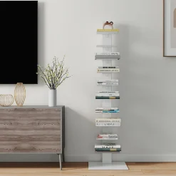 Bibliothèque Eksjö acier 150 x 39 x 39 cm blanc en.casa