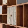 Bibliothèque en bois de manguier couleur noyer clair