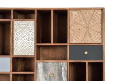 Bibliothèque en bois de manguier couleur noyer clair