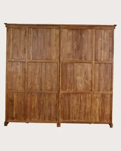 Bibliothèque en bois massif de teck recyclé 250 cm - Uniqka