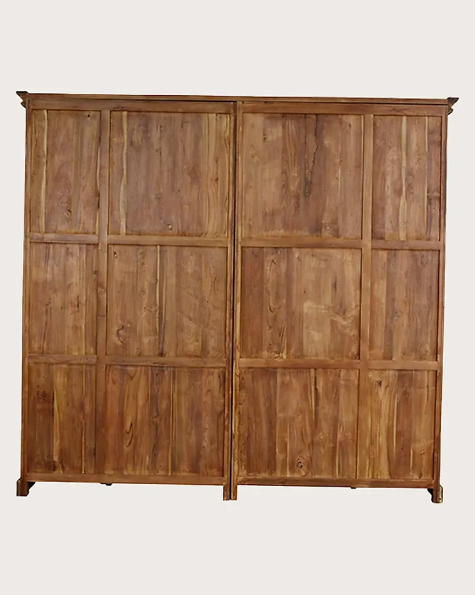 Bibliothèque en bois massif de teck recyclé 250 cm - Uniqka