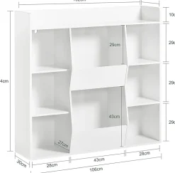 Bibliothèque Enfant 8 Compartiments 106x30x104 cm KMB55-W SoBuy