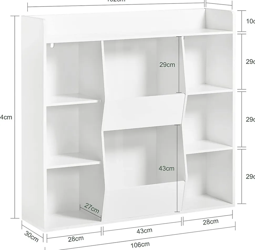 Bibliothèque Enfant 8 Compartiments 106x30x104 cm KMB55-W SoBuy