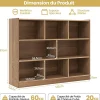 Bibliothèque Enfant 8 Cubes Ouvertes Meuble de Rangement Bibliothèque pour Livres et Jouets Naturel