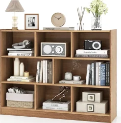 Bibliothèque Enfant 8 Cubes Ouvertes Meuble de Rangement Bibliothèque pour Livres et Jouets Naturel