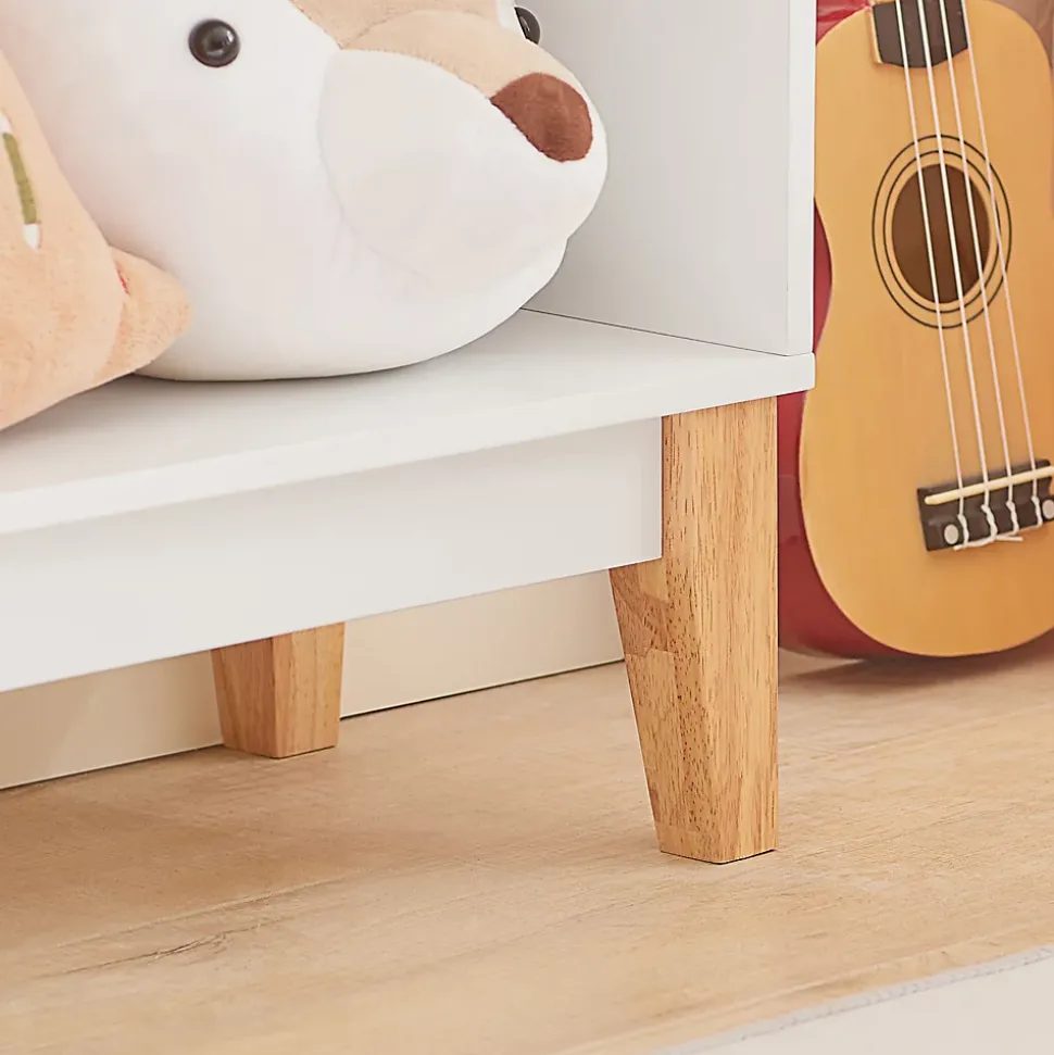 Bibliothèque Enfant 3 Étagères de Rangement pour Livres et Jouets avec Porte-revues Blanc 60x25x80 cm KMB47-W