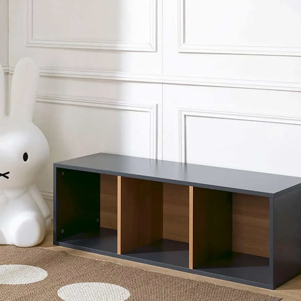 Bibliothèque enfant Junior Provence 3 cases - Gris