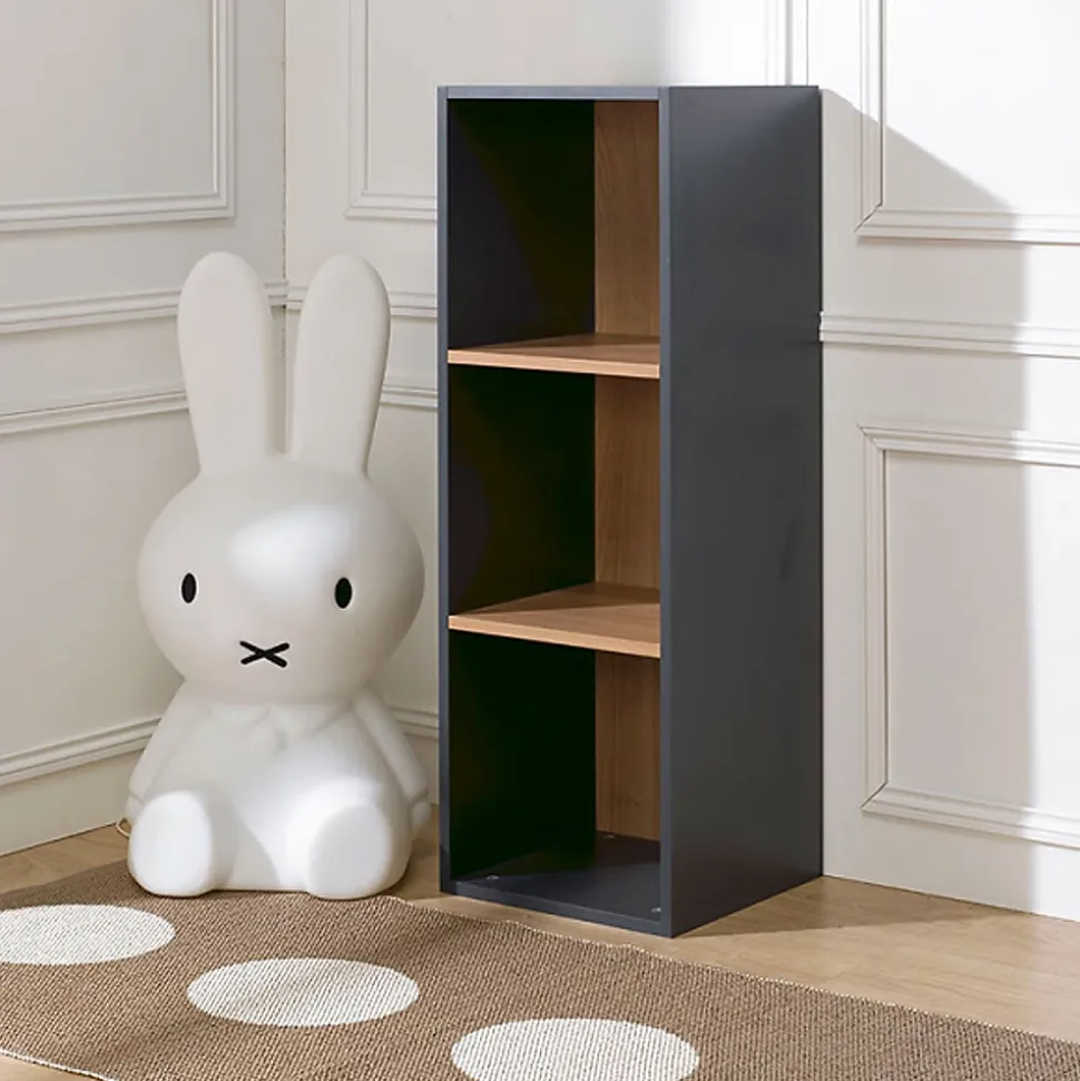 Bibliothèque enfant Junior Provence 3 cases - Gris