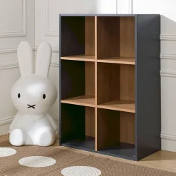 Bibliothèque enfant Junior Provence 6 cases - Gris