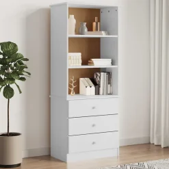 Bibliothèque et tiroirs ALTA blanc 60x35x142 cm bois massif pin vidaXL