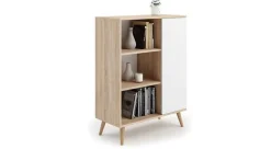 Bibliothèque Fondi sonoma oak - white, Scandinave