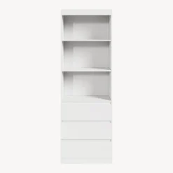 Bibliothèque Les avec 3 tiroirs 180 x 60 x 35 cm blanc en.casa