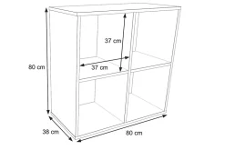Bibliothèque Loni 2x2 blanc, 80x80 cm