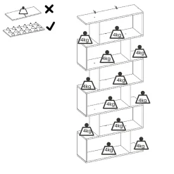Bibliothèque Misma, Etagère de bureau polyvalente, Bibliothèque avec 5 étagères, 80x25h190 cm, Chêne