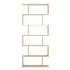 Bibliothèque Misma, Etagère de bureau polyvalente, Bibliothèque avec 5 étagères, 80x25h190 cm, Chêne
