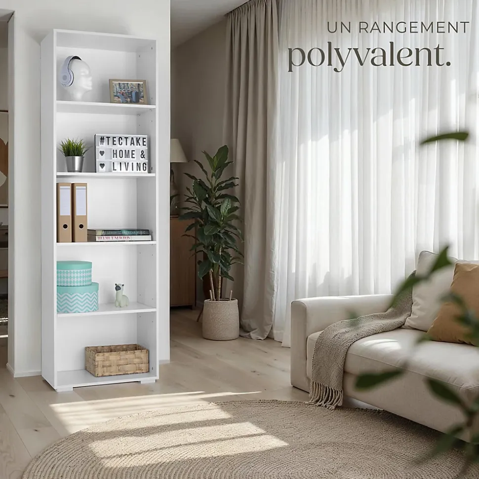 Bibliothèque moderne et fonctionnelle en MDF solide pour une Utilisation polyvalente, avec système anti-basculement
