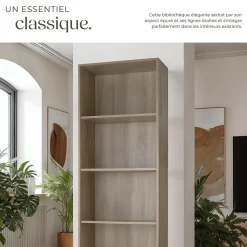 Bibliothèque moderne et fonctionnelle en MDF solide pour une Utilisation polyvalente, avec système anti-basculement