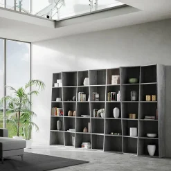 Bibliothèque moderne Trek avec 7 éléments en béton