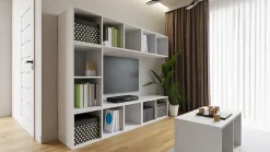 Bibliothèque modulaire MODUS blanc 2x1