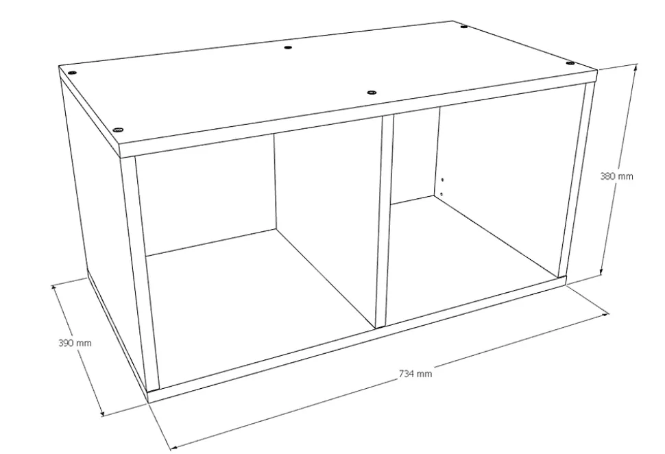 Bibliothèque modulaire MODUS blanc 2x1
