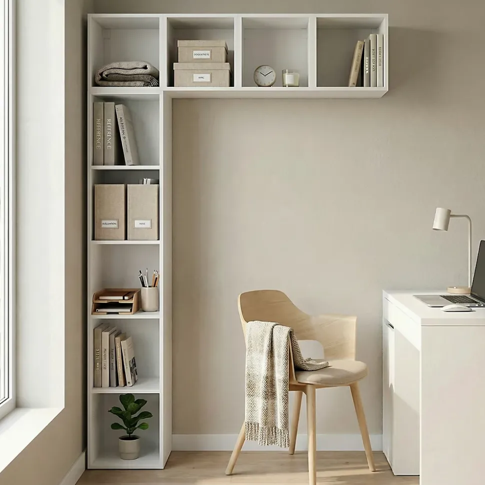 Bibliothéque murale blanc GoodHome Atomia H.225 x L.150 x P.35 cm