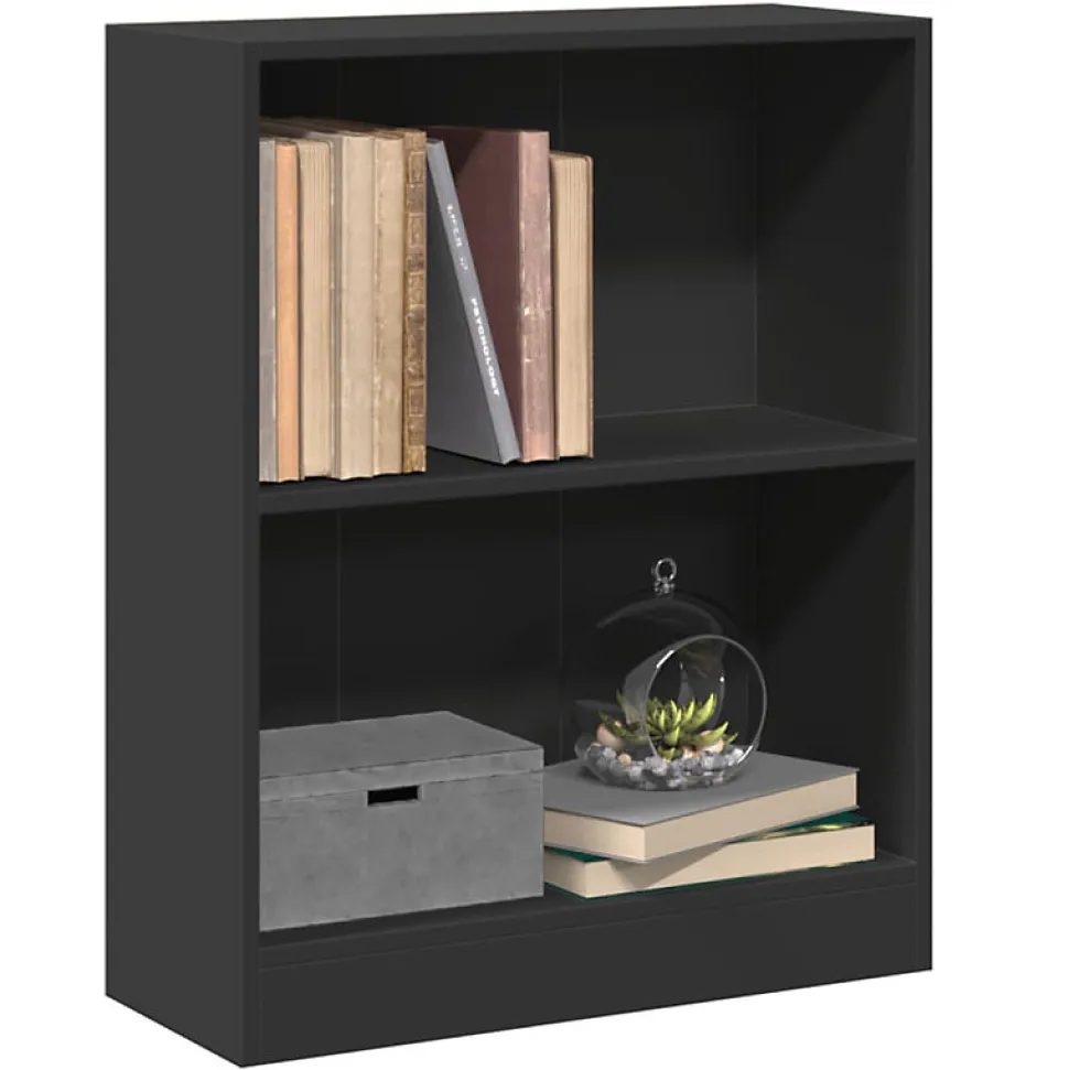 Bibliothèque Noir 60x24x76 cm Bois d'ingénierie vidaXL