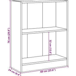Bibliothèque Noir 60x24x76 cm Bois d'ingénierie vidaXL
