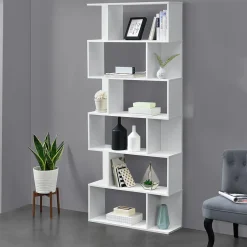 Bibliothèque Oxford 192 x 80 x 24 cm Blanc en.casa