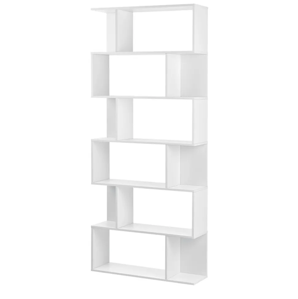 Bibliothèque Oxford 192 x 80 x 24 cm Blanc en.casa