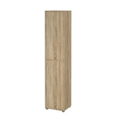Bibliothèque Pabuk, Etagère de bureau, Porte-livre mobile, Librairie, 47x40 h222 cm, Chêne