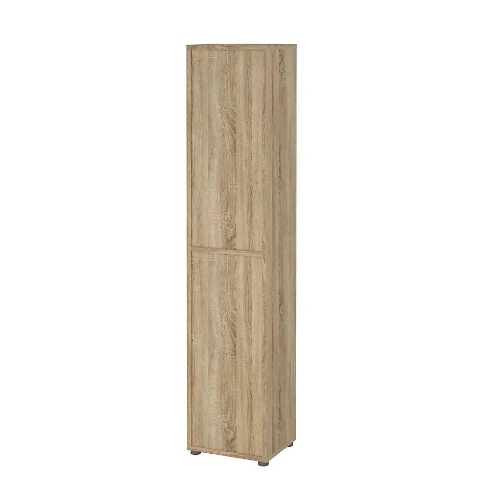 Bibliothèque Pabuk, Etagère de bureau, Porte-livre mobile, Librairie, 47x40 h222 cm, Chêne
