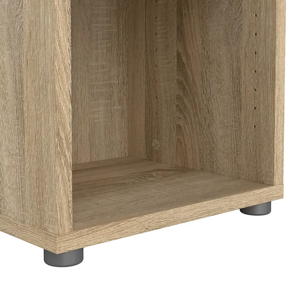 Bibliothèque Pabuk, Etagère de bureau, Porte-livre mobile, Librairie, 47x40 h222 cm, Chêne