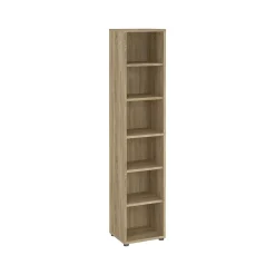 Bibliothèque Pabuk, Etagère de bureau, Porte-livre mobile, Librairie, 47x40 h222 cm, Chêne
