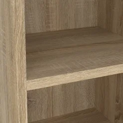 Bibliothèque Pabuk, Etagère de bureau, Porte-livre mobile, Librairie, 47x40 h222 cm, Chêne