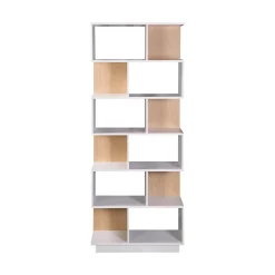 Bibliothèque Rebecca Mobili Silene 180x70x29,5 Aggloméré Blanc Marron Clair Moderne