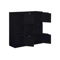 Bibliothèque Rebecca Mobili Kachnar 90x90x30 Aggloméré Noir Moderne