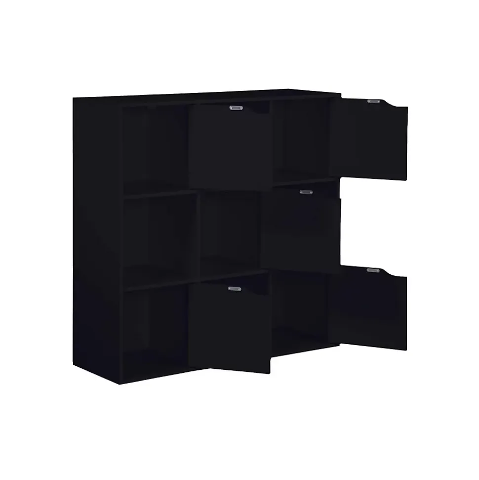Bibliothèque Rebecca Mobili Kachnar 90x90x30 Aggloméré Noir Moderne