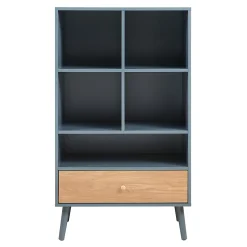 Bibliothèque Reyljand 120 x 70 x 40 cm gris effet chêne en.casa
