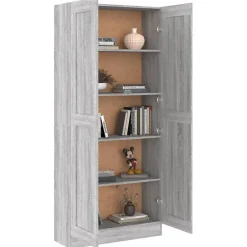 Bibliothèque Sonoma gris 82,5x30,5x185,5 cm Bois d'ingénierie vidaXL