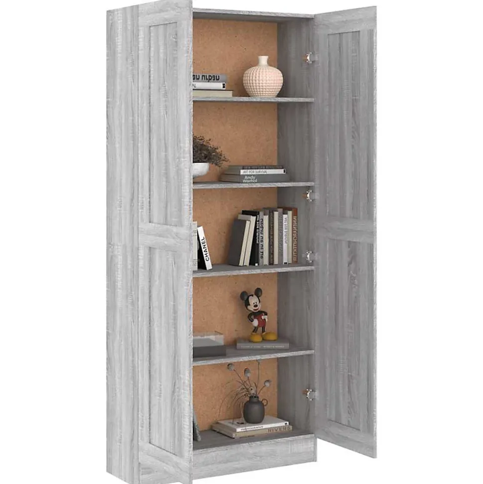 Bibliothèque Sonoma gris 82,5x30,5x185,5 cm Bois d'ingénierie vidaXL