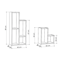 Bibliothèque Sule 89 cm - Gris Anthracite