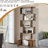 Bibliothèque étagère de Rangement à 5 Niveaux en Forme S avec Armoire Dispositif Anti-Basculement,en Bois pour Salon